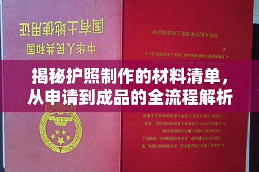 澄城揭秘护照制作的材料清单，从申请到成品的全流程解析